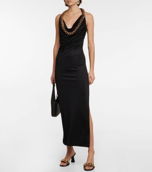 Sale at unbeatable price - Online Versace Chain-embellished satin maxi ...